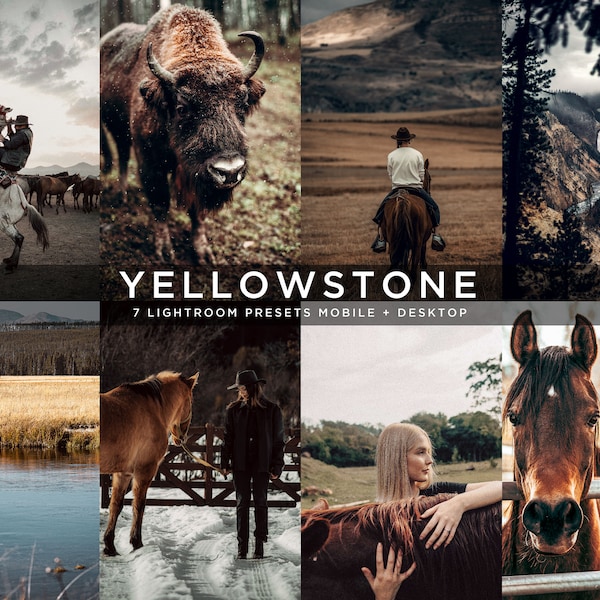 Western Presets Moody Presets Rustic Presets Cowboy Presets Outdoor Presets Landscape Presets // Lightroom Desktop + Mobile - Yellowstone