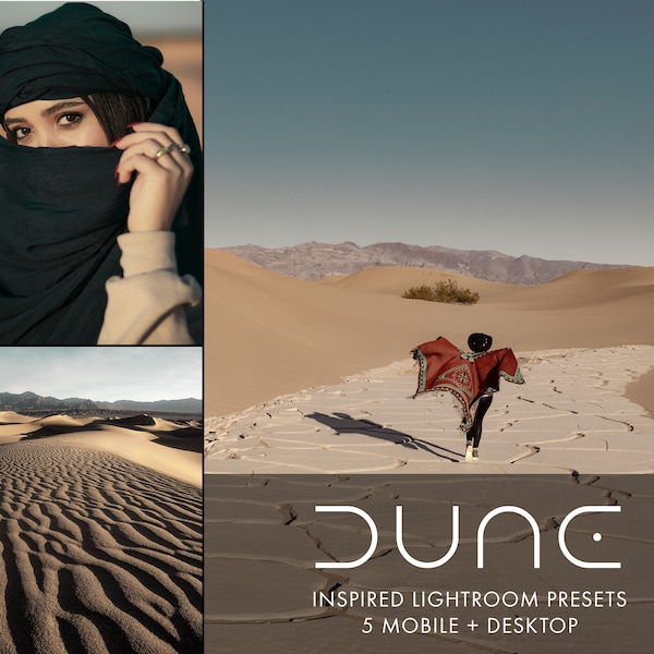 Dune Presets Cinematic Presets Lightroom Presets Adventure Travel Presets Color Grading Presets // 5 Premium Mobile + Desktop Presets