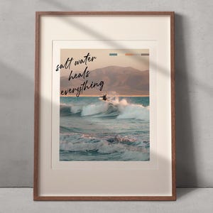 Surf Poster, Surfing Geschenk, Ocean Beach House Decor Wandkunst - Echte Fotografie