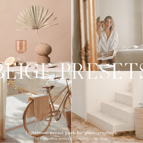 10 Boho Natural Beige Lightroom Presets Neutral Presets Influencer Lightroom Presets Creamy No Filter Presets // Desktop + Mobile