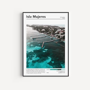 Póster de Isla Mujeres Impresión de Isla Mujeres Arte mural de Cancún Póster de Cancún Póster de viaje a México Arte mural de México México / Fotografía real