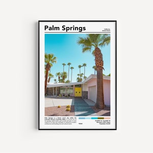 Palm Springs Print Palm Springs Poster California Print California Wall Art Mid Century Modern Art Print | Real Photograph