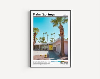 Palm Springs-print Palm Springs-poster Californië print Californië muurkunst halverwege de eeuw moderne kunst print | Echte foto