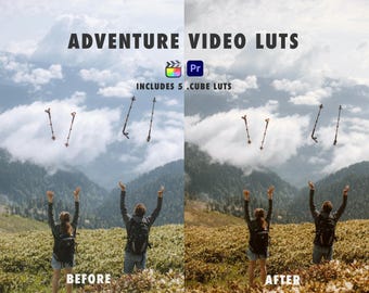 Adventure Video LUTs, Cinematic Color Grading Presets (5 .CUBE)