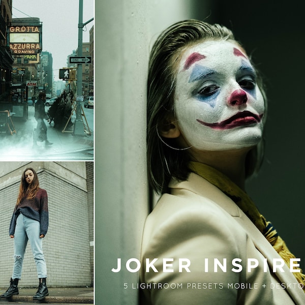 Joker Presets Cinematic Presets Professional Photography Lightroom Presets Color Grading Presets Green // 5 Premium Mobile + Desktop