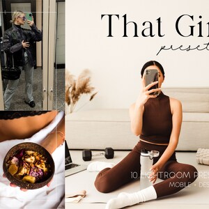 10 That Girl Presets Natural Presets No Filter Presets Influencer Yoga Self-Care Fitness Yoga Presets Lightroom Presets Aesthetic Presets