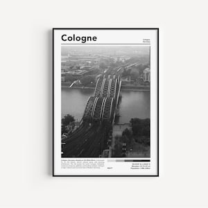 Cologne Travel Poster Cologne Print Germany Wall Art Germany Gifts Cologne Germany Travel Poster Art | Real Photograph