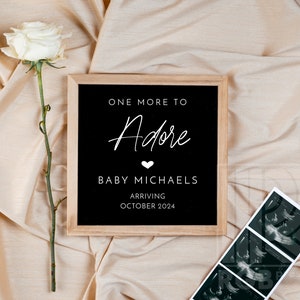One More to Adore Pregnancy Announcement, Digital, Gender Neutral, Baby Announcement, Editable Template, Here We Grow Again, Social Media