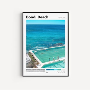 Póster de Bondi Beach Impresión de Bondi Beach Arte mural de Bondi Beach Póster de Australia Póster de viaje a Australia Arte mural de Bondi Bondi / Fotografía real