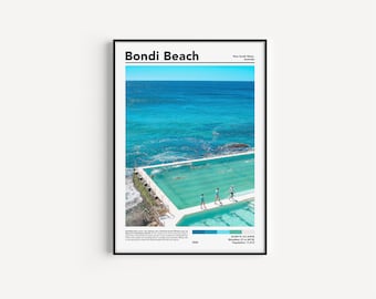 Bondi Beach Poster Bondi Beach Print Bondi Beach Wall Art Australia Poster Australia Travel Poster Bondi Wall Art Bondi  | Real Photograph