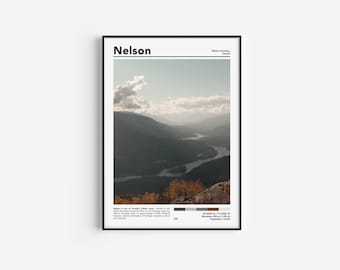 NELSON BC Poster Nelson Print Canada National Parks Wall Art Canada Print Download Canada Gifts | Real Photograph