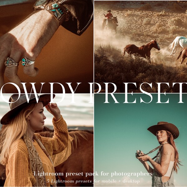 Western Presets Cowgirl Presets Rustic Presets Warm Presets Cowboy Aesthetic Golden Hour Presets // Lightroom Desktop + Mobile