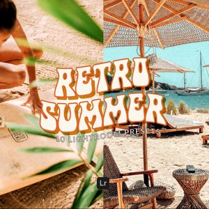 10 Retro Sommer Presets Bestseller Presets Vintage Körnige Ästhetik Film Presets // Lightroom Desktop + Mobile