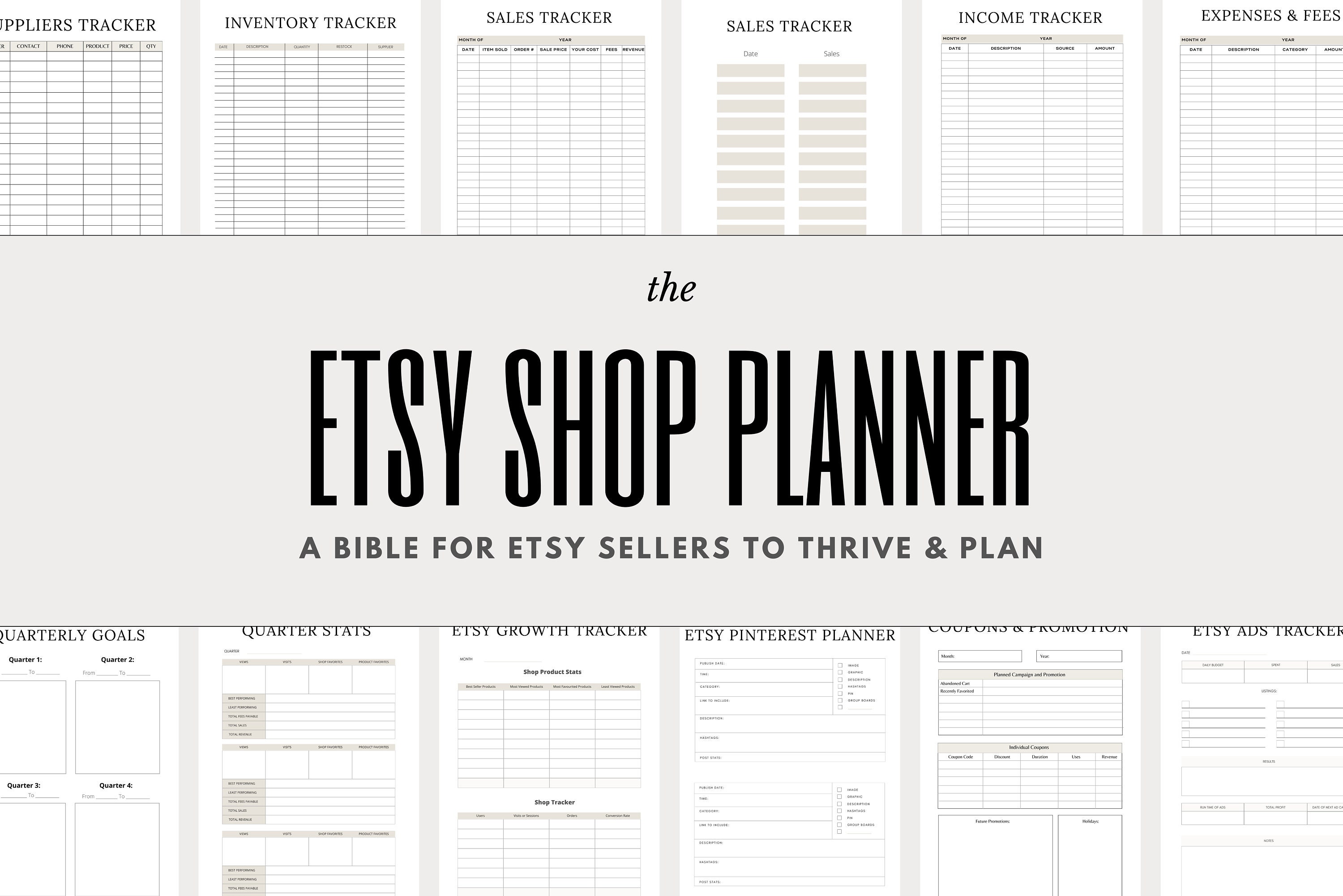 Etsy Shop Planner Printable, Etsy Business Plan, Etsy Seller Planner ...