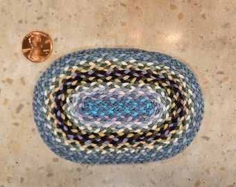 Dollhouse miniature rug, new 1:12 hand braided miniature rug, 4" x 2 3/4" #213