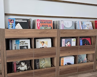 Op maat gemaakte opbergkast voor vinylplaten – Handgemaakte ladekast voor lp's | Modern en minimalistisch ontwerp | Op bestelling gemaakt