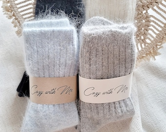 ANGORA Winter Fuzzy sock *Luxe fabrics Comfie Sock *Women Premium Soft Winter Thick Socks *Good for Christmas Gift for her