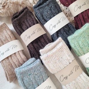 Wool Blend Crew Socks: Polka Dot Winter Warm Socks