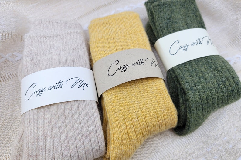 CASHMERE Wool Ribbed Luxury Warm Crew Socks luxe Fabrics Comfie Sock