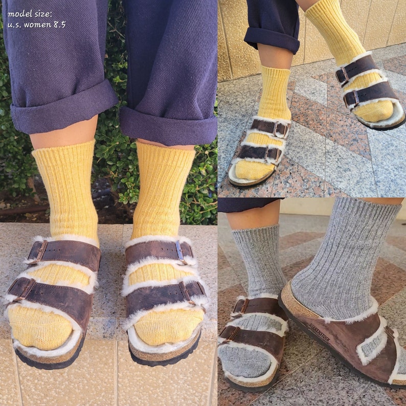 CASHMERE Wool Ribbed Luxury Warm Crew Socks luxe Fabrics Comfie Sock