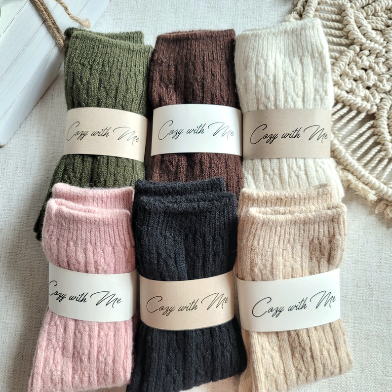 Wool Retro Warm Crew Socks luxe Fabrics Comfie Sock women Premium Soft