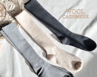 Cashmere Wool Knee Socks: Women's Luxury Winter Warmth
