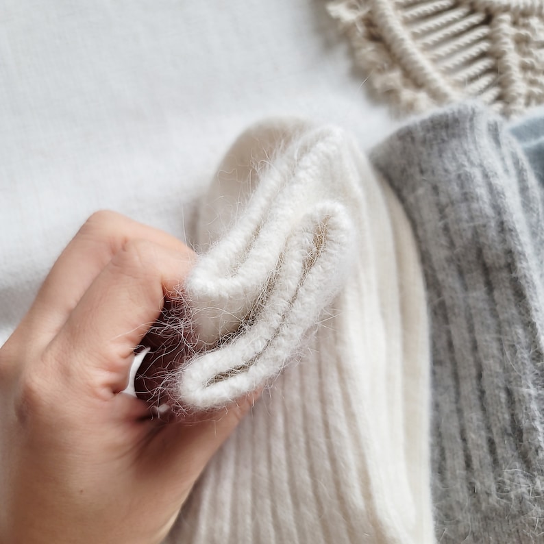 ANGORA Winter Fuzzy strumpa *Lyxiga tyger Bekväm strumpa *Premium mjuka vinterstrumpor för kvinnor *Bra som julklapp till henne bild 7