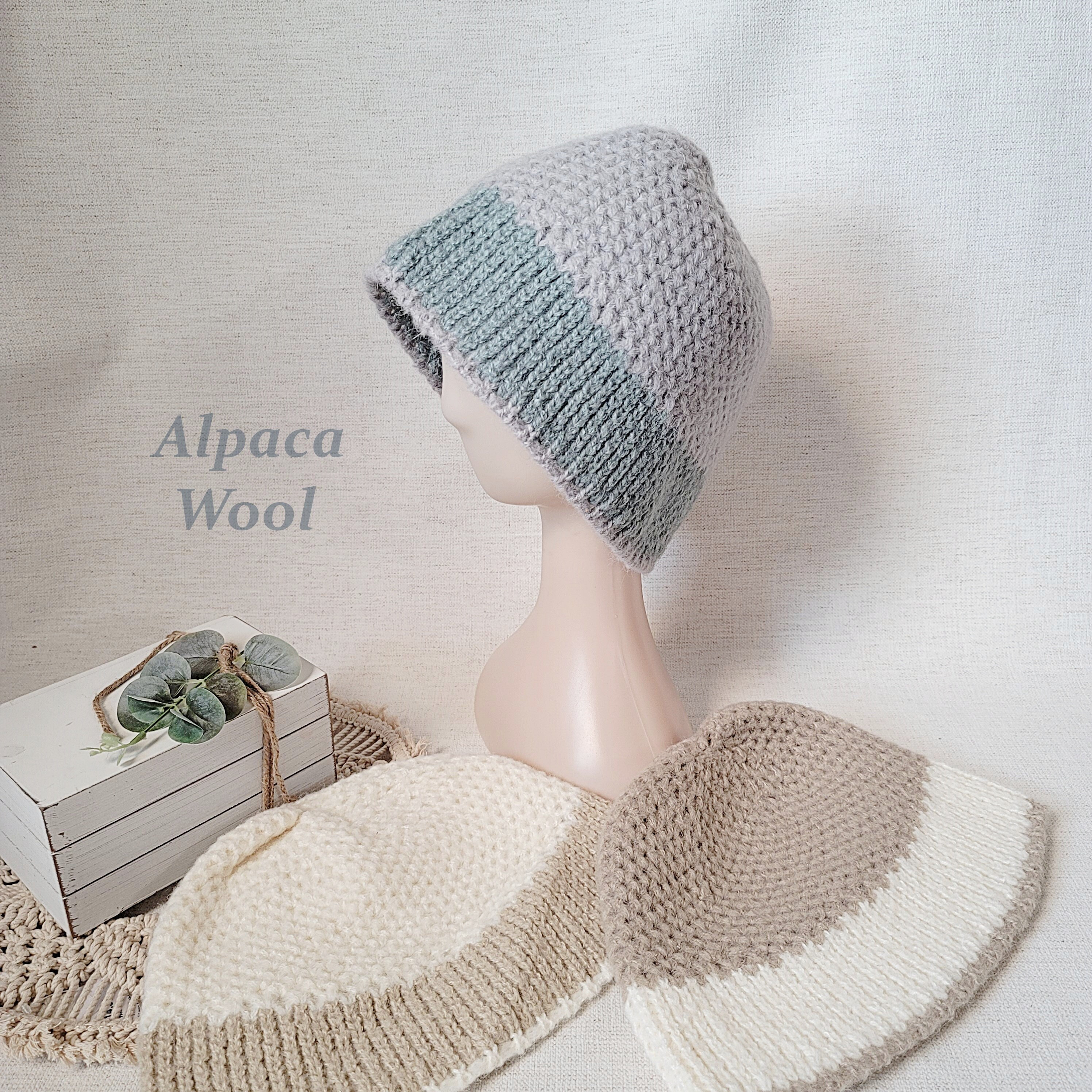 Alpaca Wool Blend Knitted Bucket Hat - Winter Soft Hat - Etsy