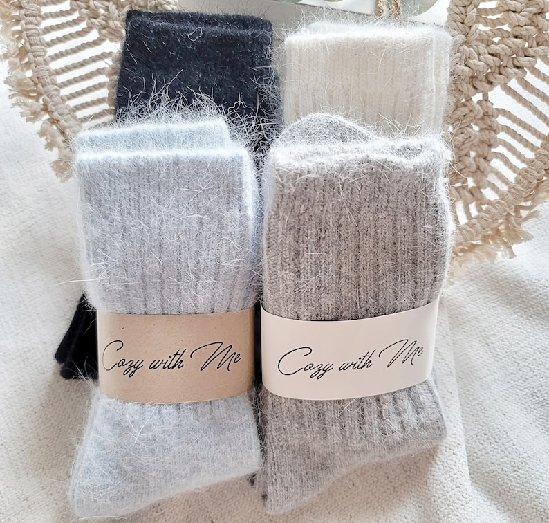 ANGORA Winter Fuzzy strumpa *Lyxiga tyger Bekväm strumpa *Premium mjuka vinterstrumpor för kvinnor *Bra som julklapp till henne bild 1