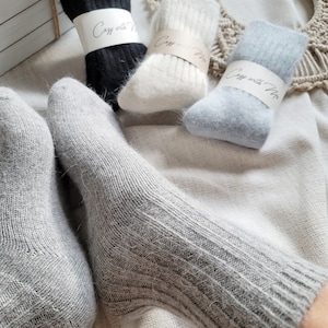 ANGORA Winter Fuzzy strumpa *Lyxiga tyger Bekväm strumpa *Premium mjuka vinterstrumpor för kvinnor *Bra som julklapp till henne bild 8