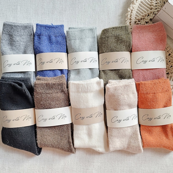 Lightweight Ver. 1 CASHMERE Wool Luxury Warm crew Socks *Luxe fabrics Comfie Sock *Women Premium Soft Winter Socks