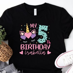 Unicorn Birthday T Shirt, Unicorn Birthday Girl Shirt, Cute Unicorn Birthday Shirt, Birthday Party Girl T-Shirt, Unicorn Lover Girl Shirt