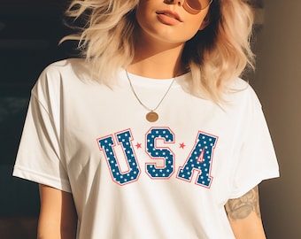 Camiseta gráfica retro de EE. UU.: camiseta con estrella del 4 de julio