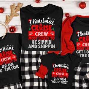 Weihnachts-Kreuzfahrt-Crew-T-Shirts: Benutzerdefinierte Feiertags-Urlaubs-T-Shirts