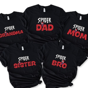 Camisetas familiares personalizadas de Spiderman: camisetas de cumpleaños a juego