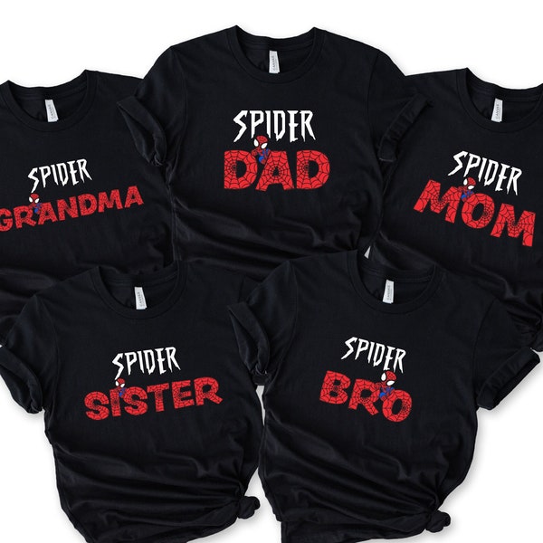 Spiderman-Familienhemden, Spider-Man-Shirt, individuelles Familien-Spider-Shirt, Spiderman-Geburtstagsshirt, Spiderman-T-Shirt, Spider-Vater, Spider-Mama