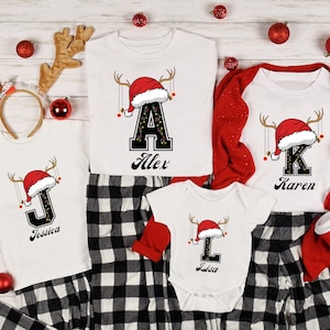 Custom Christmas Family Initial Shirt: Personalized Name Tee