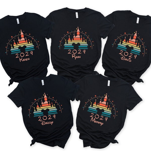 Disney Castle Shist, 2024 Family Vacation Shirt, Personalized Family Disney Shirt, Disney Family Vacation Shirt, Family Disneyland shirts