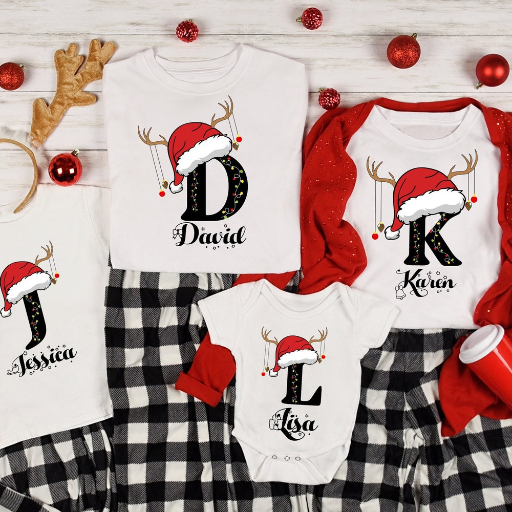 Family Christmas Name Shirt, Monogrammed Family Christmas Shirt, Personalized Christmas Family T-Shirt, Custom Christmas Shirt With Name, X Teetrailblazer Realtorgift