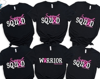 Personalized Breast Cancer Support Squad T-Shirt: Awareness Warrior Tee