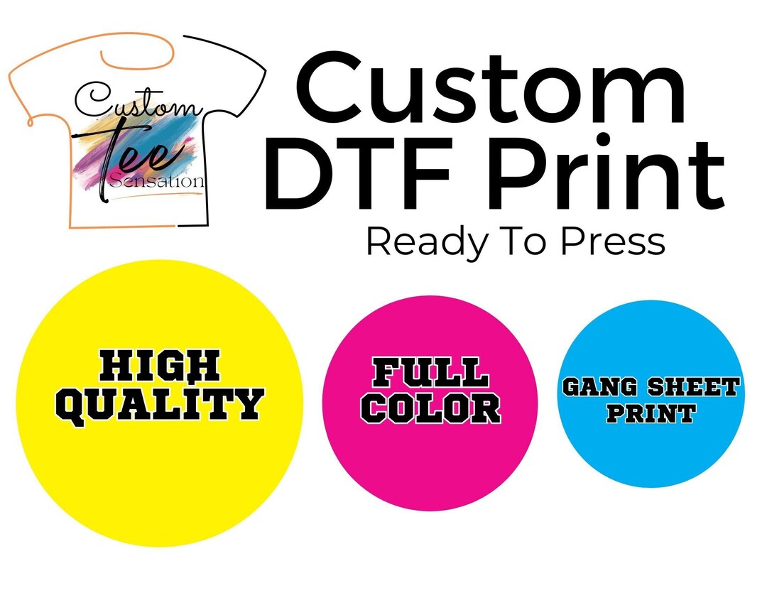 Custom DTF Print: Ready to Press, Full Color Gang Sheet - Etsy