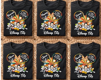 Retro Disney Halloween Trip Shirts 2026, Family Halloween Disney Vacation Shirt, Halloween Party Shirts, Disney Family Halloween Shirts