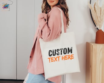 Personalized Canvas Tote Bag: Custom Text & Logo Print