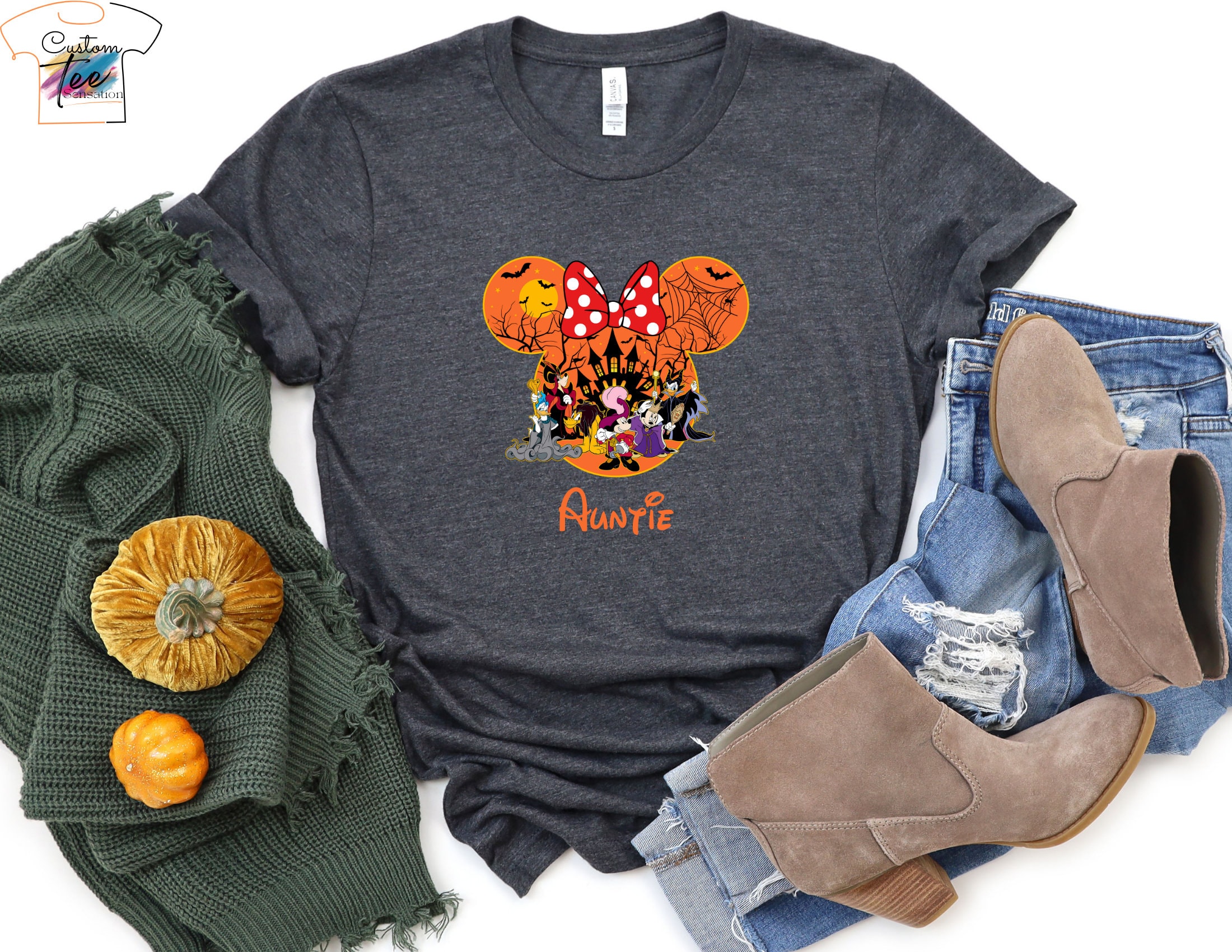 カスタムディズニーハロウィーン2025Tシャツ、ディズニーTシャツ