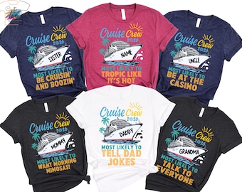 Funny Cruise Crew 2026 Matching Shirts, Family Cruise Tee