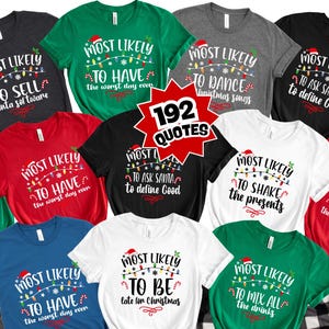 Funny Christmas 2025 Matching Family Shirts: &#39;Most Likely To&#39; Long Sleeve Tee