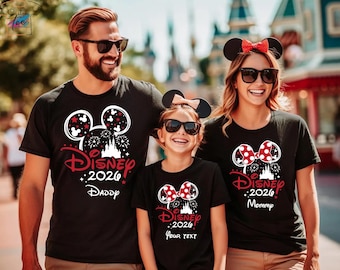 Disney Trip 2026 Personalized Shirts, Family Matching Disney Shirts, Custom Name Vacation Shirts, Mommy Daddy Kids Disney Tee