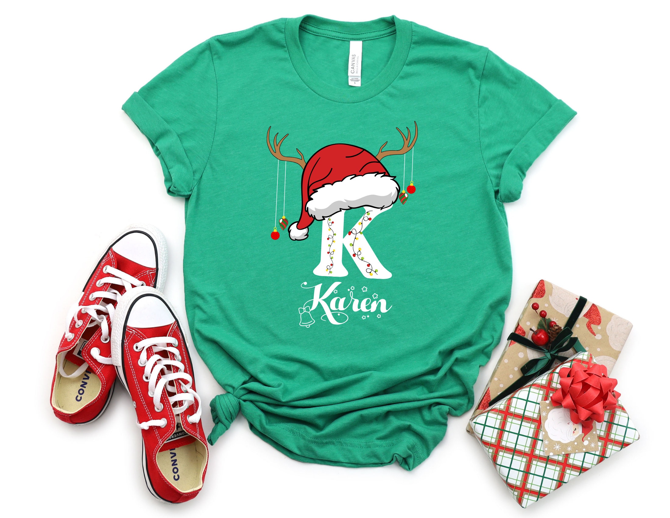 Monogrammed Family Christmas Shirt: Personalized Holiday T-Shirt