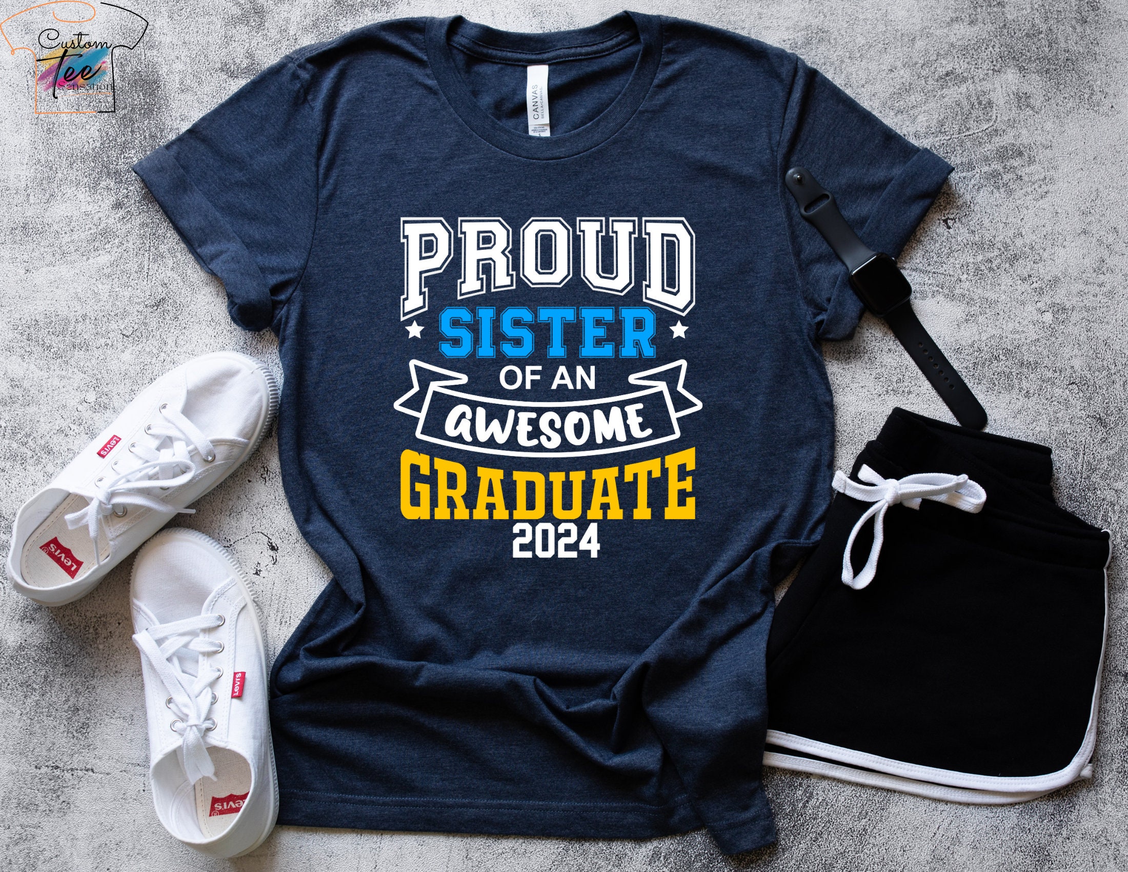 Proud Of A Class Of 2024 Graduate Shirt, Custom Family Graduation Shirts, Custom Proud Family Shirt,Class of 2024 Family Graduation Shirts