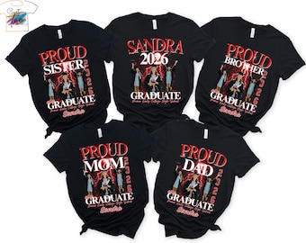 Camiseta de graduación con foto personalizada 2026, camiseta de graduación familiar a juego